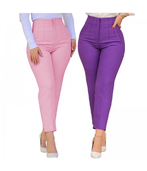 C0408 Hot Selling Summer Office Pants For Women High Waist Slim Fit Solid Casual Trousers Women Suit Pants For Ladies