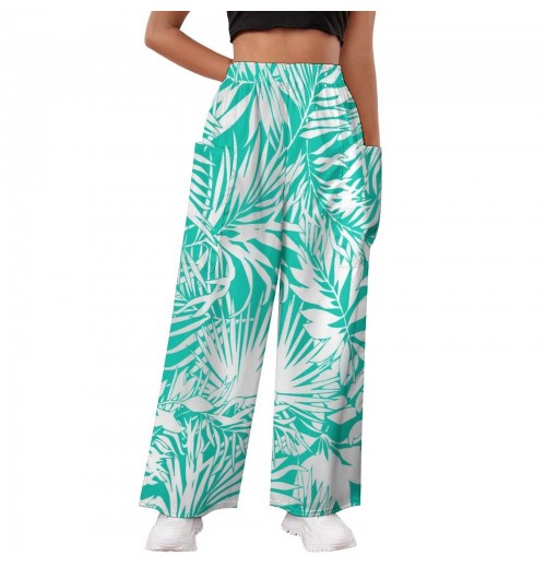 Customized On Demand Oversized Tropical Pattern Hawaiian Beach Woman Pants Polynesian Tribal Design Women's Pants & Trousers